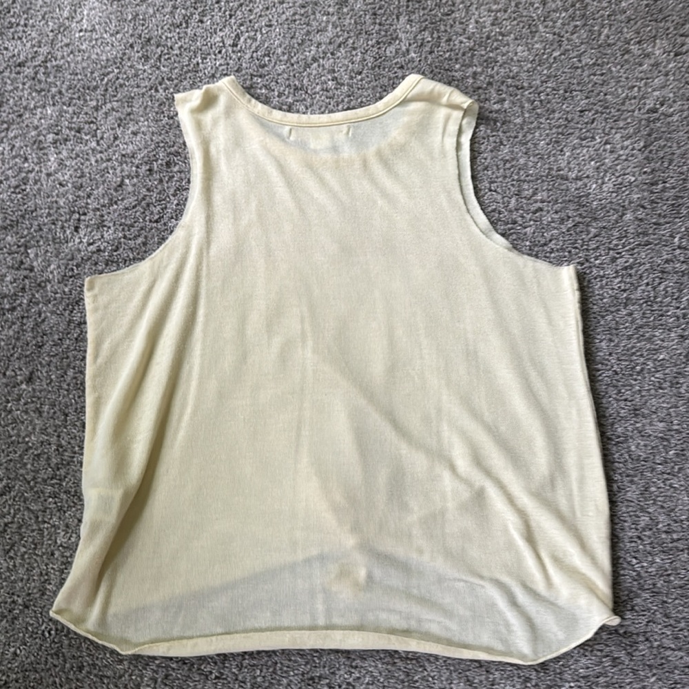 Spiritual Gangster Cream Sleeveless Muscle Tee with Tie Front - Picture 4 of 6